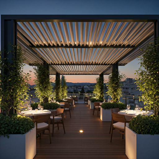 Rooftop con pergola bioclimatica La Terraza
